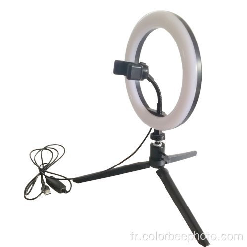 Lampe à anneau de maquillage pour selfie de bureau à DEL USB de 8 po